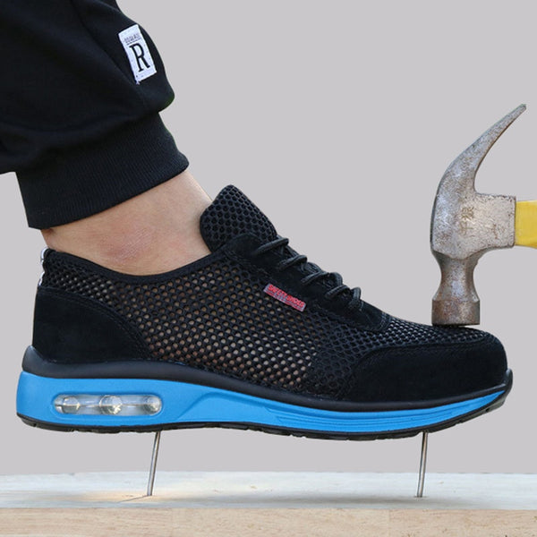 2019 Protective Shoes Breathable Safety Shoes Men's Lightweight Steel Toe Shoes Anti-smashing Piercing Work Single Mesh Sneakers