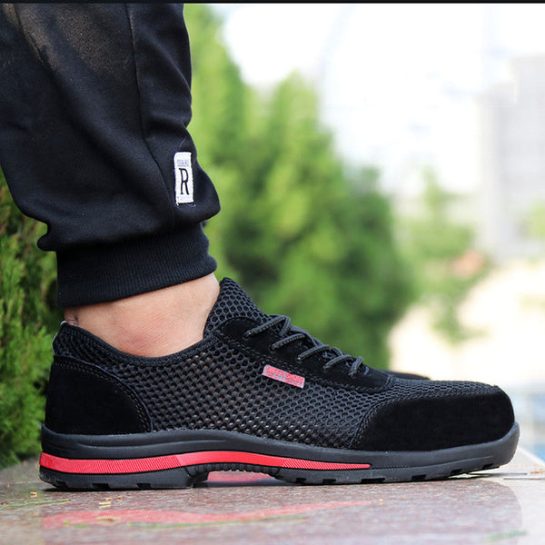 2019 Protective Shoes Breathable Safety Shoes Men's Lightweight Steel Toe Shoes Anti-smashing Piercing Work Single Mesh Sneakers
