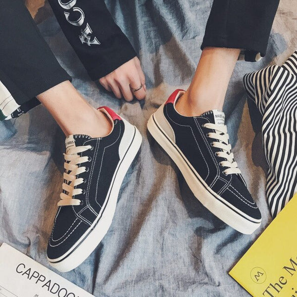 2019 Spring Summer Canvas Men Shoes Breathable Casual Flat Shoes Man Canvas Shoes Outdoor Men's Vulcanized Shoes Tennis