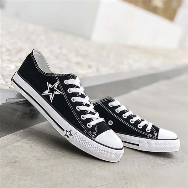 Men's Vulcanize Shoes Classic Canvas Shoes Solid Lace-up Casual White black Red Couple Sneakers Low-cut Canvas Shoes BINHIIRO