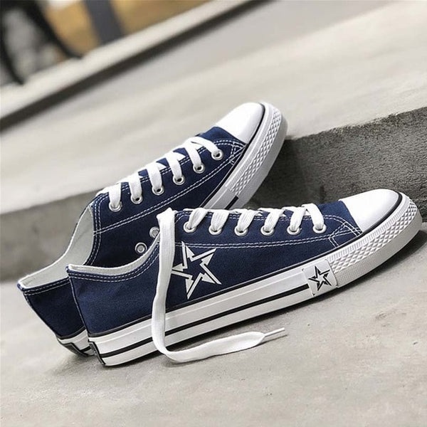 Men's Vulcanize Shoes Classic Canvas Shoes Solid Lace-up Casual White black Red Couple Sneakers Low-cut Canvas Shoes BINHIIRO